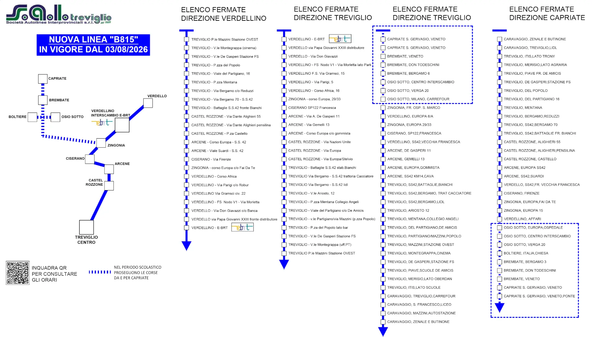 Open line map — TREVIGLIO-CISERANO-VERDELLINO