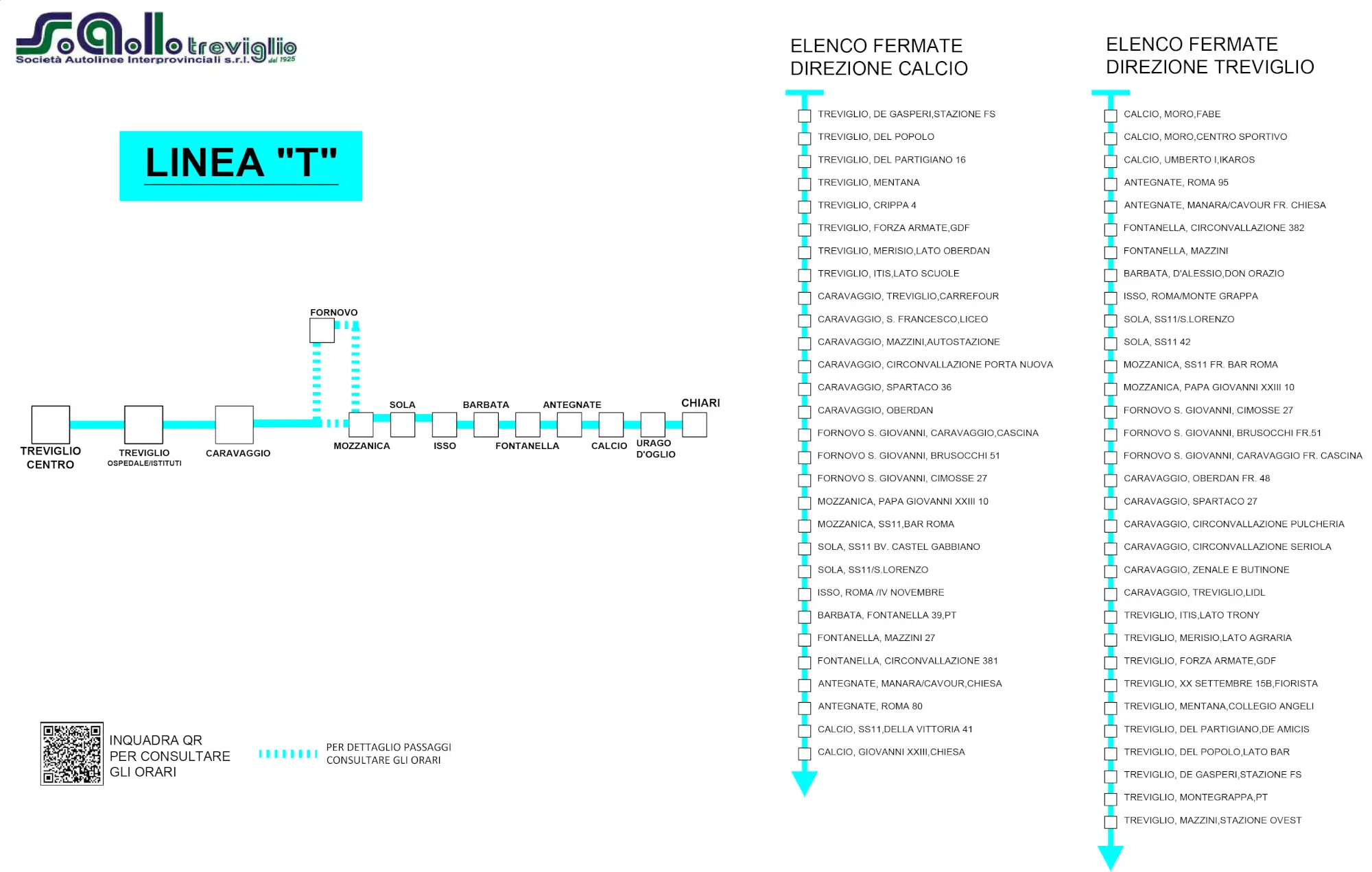 Open line map — TREVIGLIO-CALCIO+MASANO