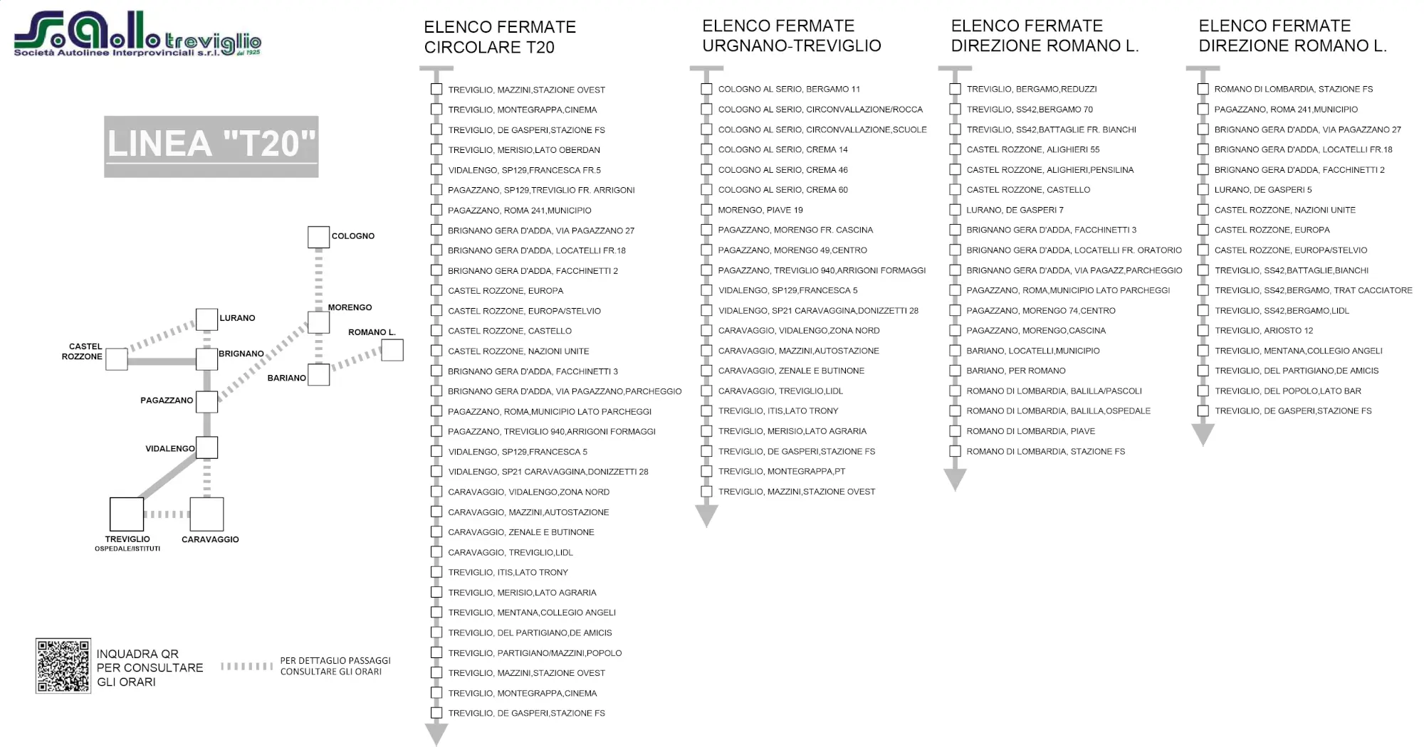 Open line map — CIRCOLARE TREVIGLIO-C. ROZZONE