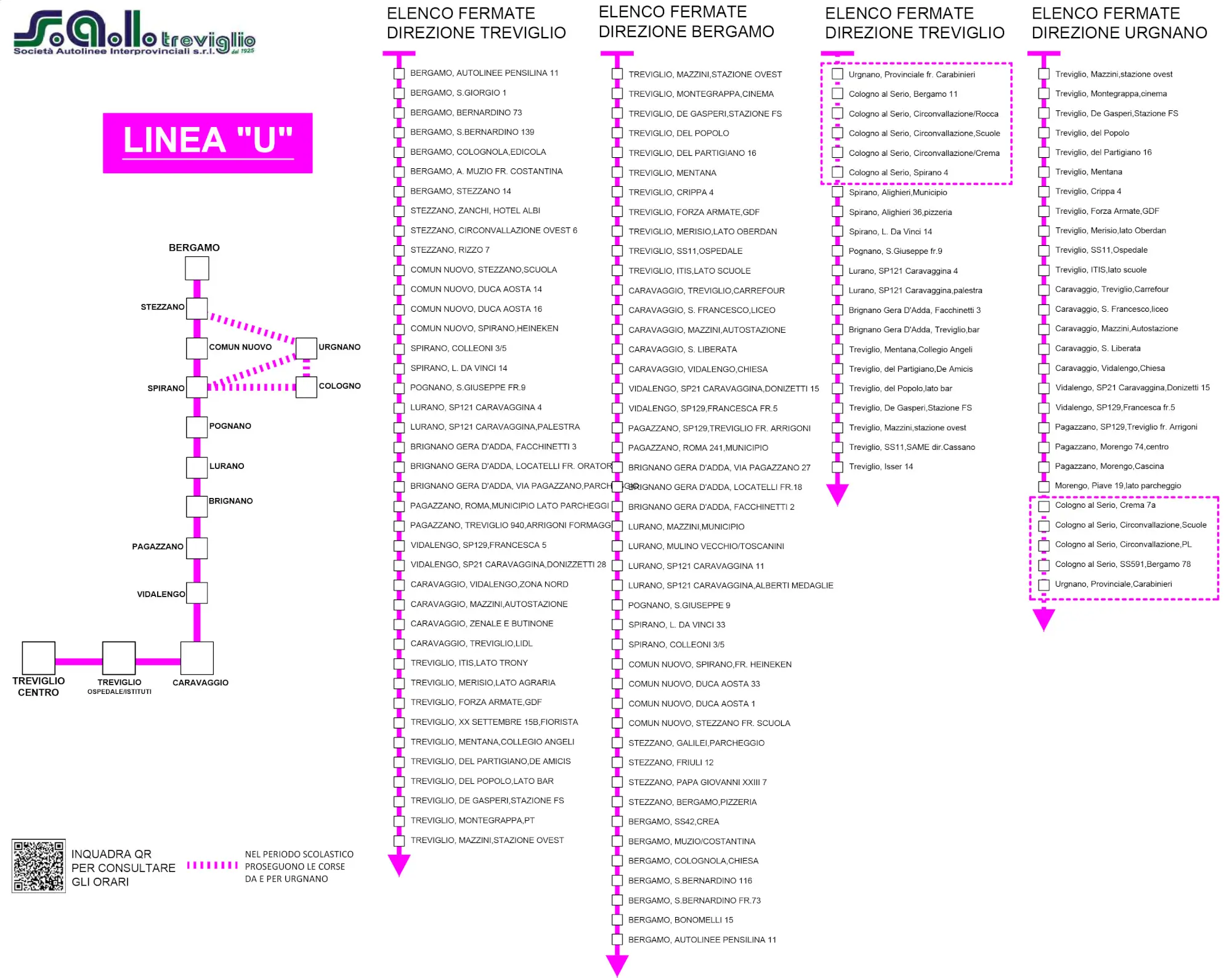 Open line map — BERGAMO-TREVIGLIO
